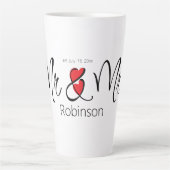 Mr & Mrs Custom Naam Elegant Modern Two-Ton Latte Mok (Voorkant)