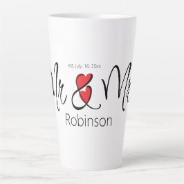 Mr & Mrs Custom Naam Elegant Modern Two-Ton Latte Mok