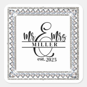 Mr & Mrs Custom Name Sticker