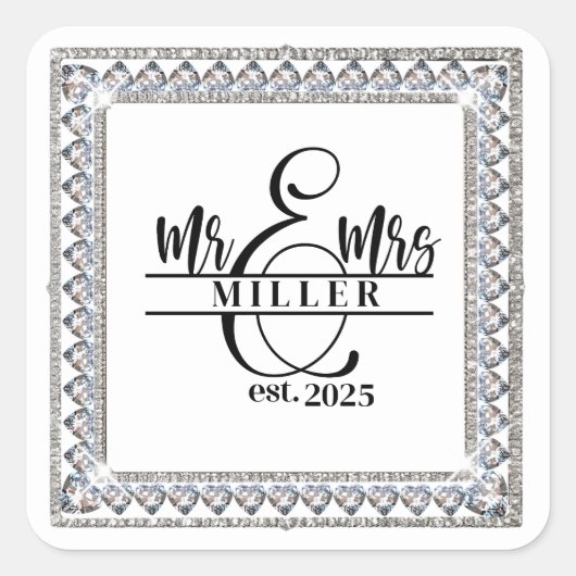 Mr & Mrs Custom Name Sticker (Voorkant)