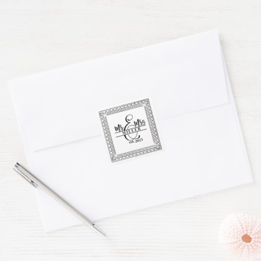 Mr & Mrs Custom Name Sticker (Envelop)