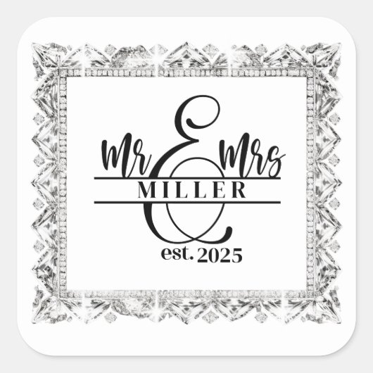Mr & Mrs Custom Name Sticker (Voorkant)