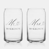 Mr & Mrs Custom Photo Modern Blikvorm Glas (Voorkant)