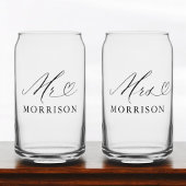 Mr & Mrs Custom Photo Modern Blikvorm Glas