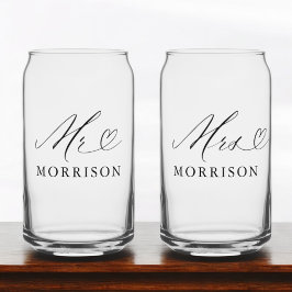 Mr & Mrs Custom Photo Modern Blikvorm Glas