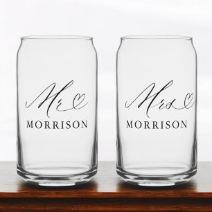 Mr & Mrs Custom Photo Modern Blikvorm Glas
