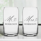 Mr & Mrs Custom Photo Modern Blikvorm Glas