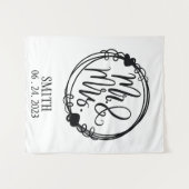 Mr & Mrs Custom Wedding Backdrop Wandkleed (Voorkant (horizontaal))