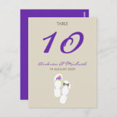 Mr & Mrs Daisies Teenslippers Trouwtafel nummer Briefkaart (Voorkant / Achterkant)