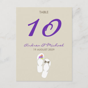 Mr & Mrs Daisies Teenslippers Trouwtafel nummer Briefkaart