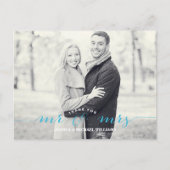 Mr & Mrs Dank u | Blauw Briefkaart (Voorkant)