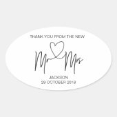 Mr & Mrs Dank u huwelijksgunst Sticker (Voorkant)