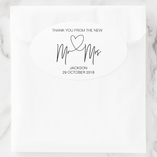 Mr & Mrs Dank u huwelijksgunst Sticker (Tas)