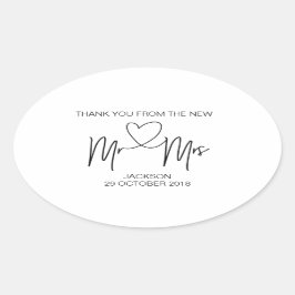 Mr & Mrs Dank u huwelijksgunst Sticker