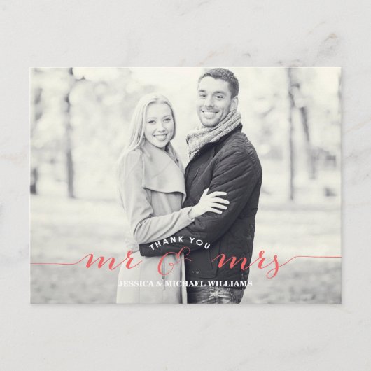 Mr & Mrs Dank u | koraal Briefkaart (Voorkant)