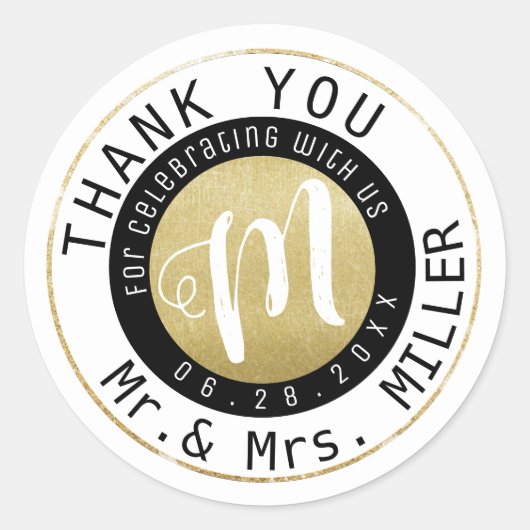 Mr. Mrs. DANK U Ronde Sticker (Voorkant)
