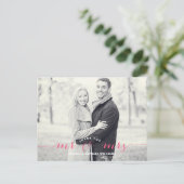 Mr & Mrs Dank u | roze Briefkaart (Staand voorkant)