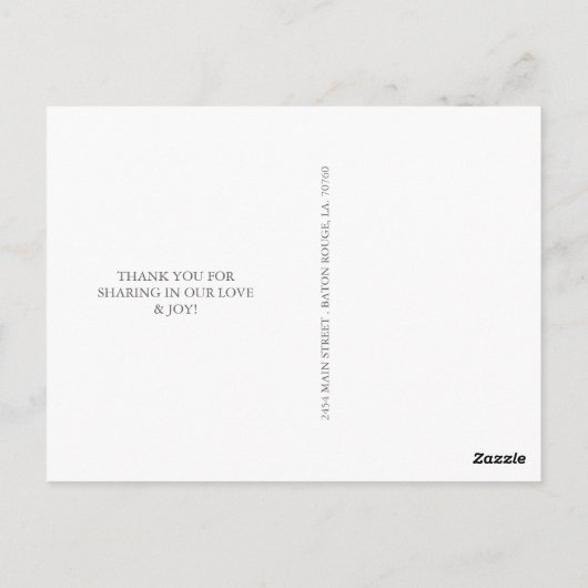 Mr & Mrs Dank u | roze Briefkaart (Achterkant)