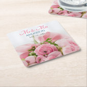 Mr & Mrs, DIY Achternaam, Datum & Foto Kartonnen Onderzetters (Schuin)
