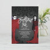 Mr & Mrs Dracula kostuum Halloween Party Kaart (Staand voorkant)