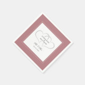 Mr. & Mrs Dusty Roos Elegant Wedding Chic Hearts Servet (Hoek)