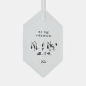Mr. Mrs. Eerste Kerstmis. Glas Ornament (Voorkant Rechts)