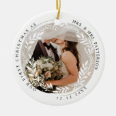 Mr. & Mrs. Eerste Kerstmis Keramisch Ornament (Voorkant)