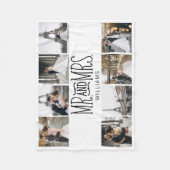 Mr. & Mrs Eight Photo Hand Lettered Custom Fleece Deken (Voorkant)