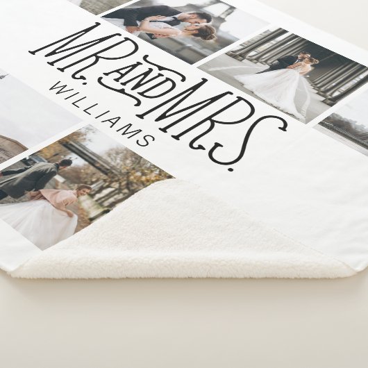 Mr. & Mrs Eight Photo Hand Lettered Custom Sherpa Deken (3/4)