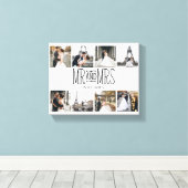 Mr. & Mrs Eight Photo Hand Lettered Monogram Canvas Afdruk (Insitu (Houten vloer))
