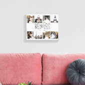 Mr. & Mrs Eight Photo Hand Lettered Monogram Canvas Afdruk (Insitu (Woonkamer))