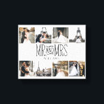 Mr. & Mrs Eight Photo Hand Lettered Monogram Canvas Afdruk<br><div class="desc">Dit is het perfecte ontwerp voor de nieuwigheden,  voeg gedenkwaardige foto's toe,  en verander gemakkelijk de naam.</div>