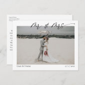 Mr & Mrs (eindelijk) Fun Script Wedding Aankondigi Briefkaart (Voorkant / Achterkant)