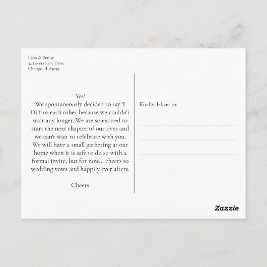 Mr & Mrs (eindelijk) Fun Script Wedding Aankondigi Briefkaart (Achterkant)