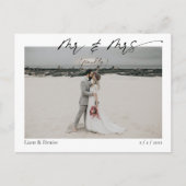 Mr & Mrs (eindelijk) Fun Script Wedding Aankondigi Briefkaart (Voorkant)