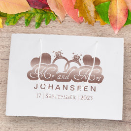 Mr & Mrs Elegant Classic Roos Goudfolie Passen get Groot Cadeauzakje