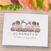 Mr & Mrs Elegant Classic Roos Goudfolie Passen get Groot Cadeauzakje