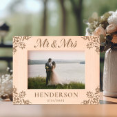 Mr & Mrs Elegant Floral Custom Gegraveerde Lijstjes