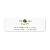 MR & MRS. Elegant Irish Shamrock Label Sjabloon (Voorkant)