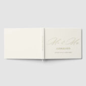 Mr & Mrs Elegant Kalligrafie Cream Folie Bruiloft Gastenboek (Volledig)