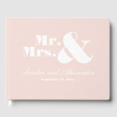 Mr Mrs Elegant Modern Minimal Blush Pink Wedding Gastenboek (Voorkant)