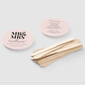 Mr & Mrs Elegant Modern Minimalistisch Huwelijkspr Handwaaier (Niet-gemonteerd)
