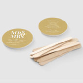 Mr & Mrs Elegant Modern Minimalistisch Huwelijkspr Handwaaier (Niet-gemonteerd)