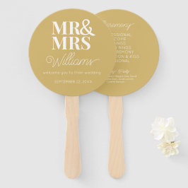 Mr & Mrs Elegant Modern Minimalistisch Huwelijkspr Handwaaier