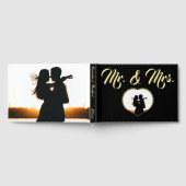 Mr & Mrs Elegant Moderne Foto Hart Trouwen Zwart Gastenboek (Volledig)