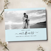 Mr & Mrs Elegant Script Lichtblauw Fotobruiloft Gastenboek