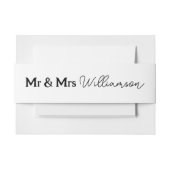 Mr & Mrs Elegant Script Uitnodiging Belly Band Uitnodigingen Wikkel (Voorkant Voorbeeld)