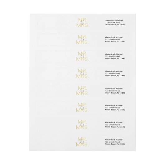 Mr & Mrs Elegant Typografie Bruiloft (Vel)