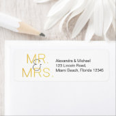 Mr & Mrs Elegant Typografie Bruiloft Etiket (Insitu)
