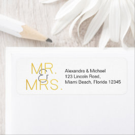 Mr & Mrs Elegant Typografie Bruiloft Etiket